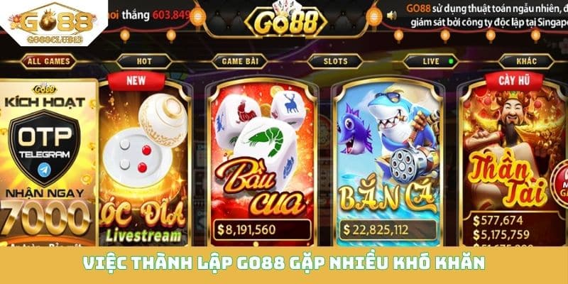 Việc thành lập Go88 gặp nhiều khó khăn